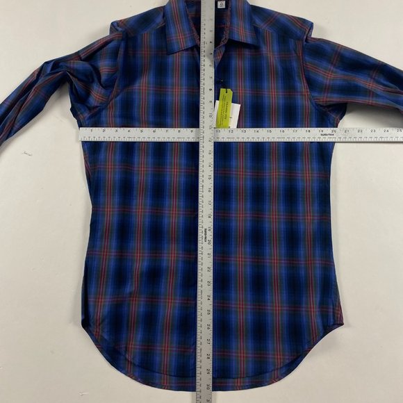 NWT Robert Graham Boomer Shirt Mens XS Classic Fit Blue Red Plaid Check Cotton - Picture 9 of 14